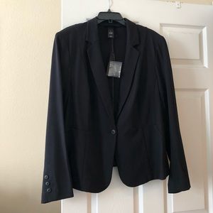 Plus Size Ponte Knit Black Blazer
